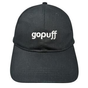 Gopuff Slideback Baseball Cap Black One Size Adjustable Embroidered Vented Holes